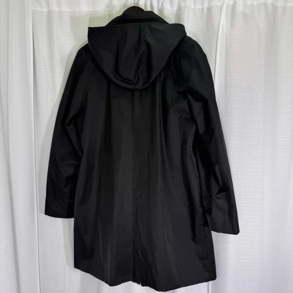 London Fog Hooded Trench Rain Coat Classic Black Womens XXL - Picture 6 of 16